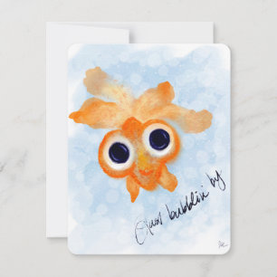 Apenas Borbulhando Por Cartão Postal Flat Goldfish