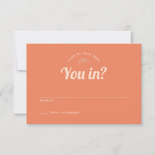 Apenas Cartões RSVP de Casamento Pêssego