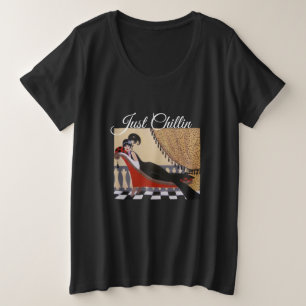Apenas chillin, camiseta básica de tamanho mais al