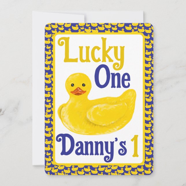 Apenas Ducky Lucky Um Primeiro Convite De Aniversá (Frente)