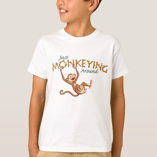 Apenas Monkeying ao redor o t-shirt (Frente)