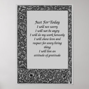 Apenas Para Hoje Poster De Frame Floral Preto