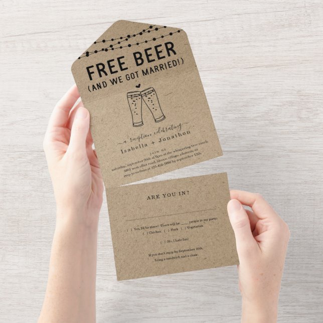 Apenas para recepção de cerveja sem graça w- RSVP  (Aba destacável)