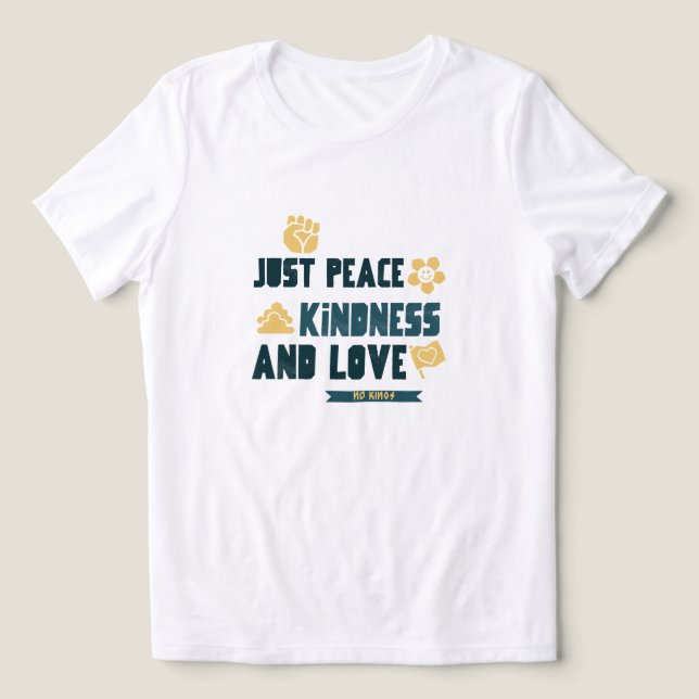 Apenas Paz Bondade e Amor Camiseta Sem Reis (Design frontal)