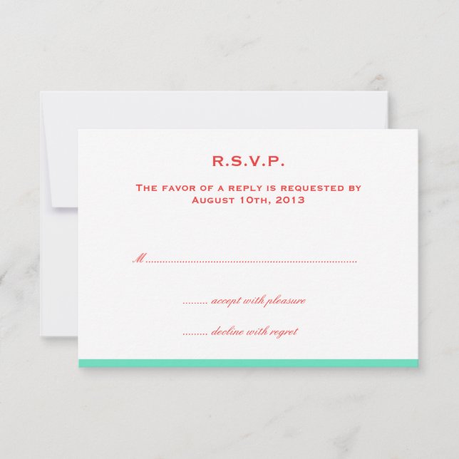 Apenas resposta rsvp de casamento vermelho de bord (Frente)