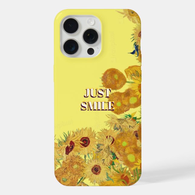 Apenas sorria Estojo para celular com girassol de  (Verso)