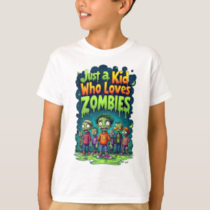 Apenas um Garoto que Ama Zumbis Camiseta Divertida
