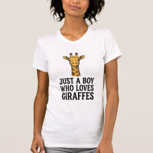 Apenas um Menino que Ama Girafas Camiseta Girafa F