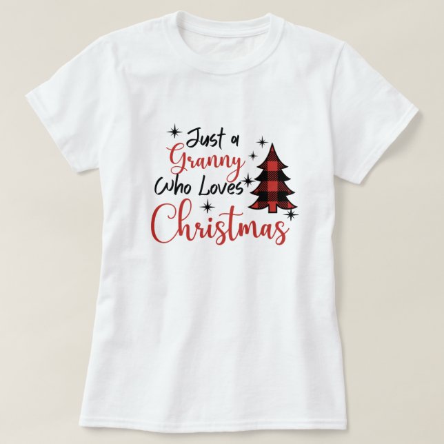 Apenas Uma Avó Que Ama A Camiseta De Natal (Frente do Design)