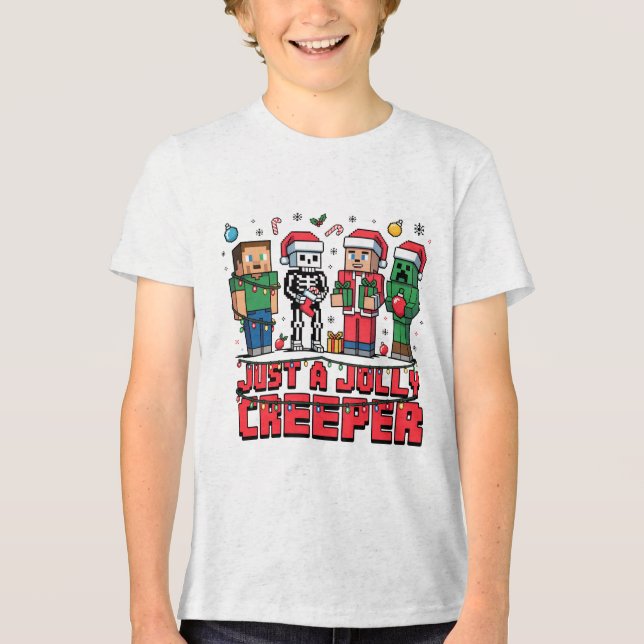 Apenas uma Camiseta de Festa do Creeper Alegre de  (Frente)