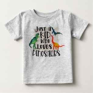 Apenas Uma Criança Que Ama A Camiseta Do Dinossaur