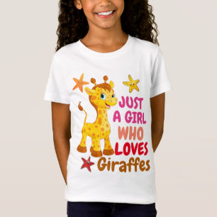 apenas uma garota que adora camiseta de girafas