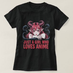 Apenas Uma Garota Que Ama Anime Camiseta de Garota