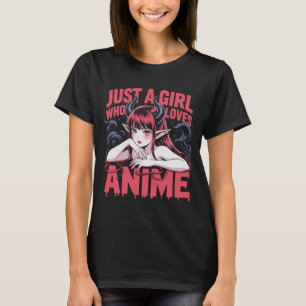 Apenas Uma Garota Que Ama Anime Camiseta de Menina