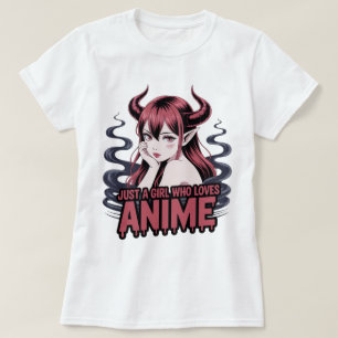Apenas Uma Garota Que Ama Anime Camiseta de Menina