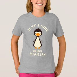 Apenas uma garota que ama camiseta pinguins
