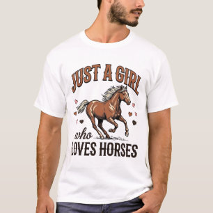 Apenas Uma Garota Que Ama Cavalos Camisa Vintage D
