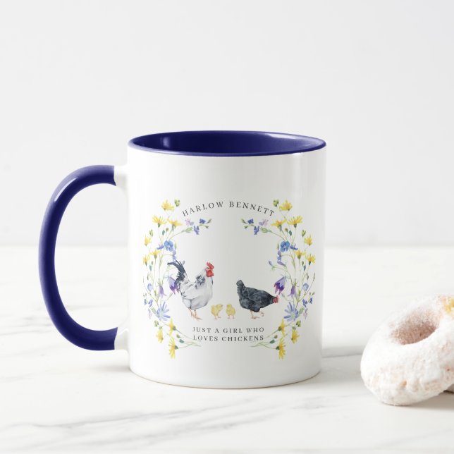 Apenas uma Garota que Ama Galinhas | Caneca Monogr (Com Donut)