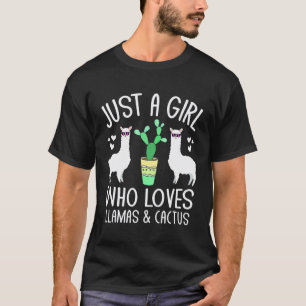 Apenas Uma Garota Que Ama Lhamas Cactus Camiseta