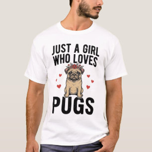 Apenas Uma Garota Que Ama Pugs Camisa Vintage de C