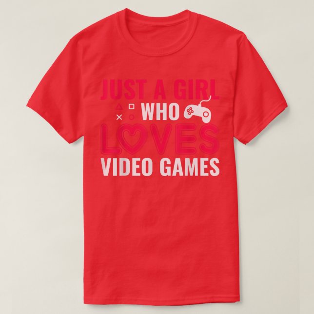 Apenas Uma Menina Que Adora Camiseta Video games (Frente do Design)