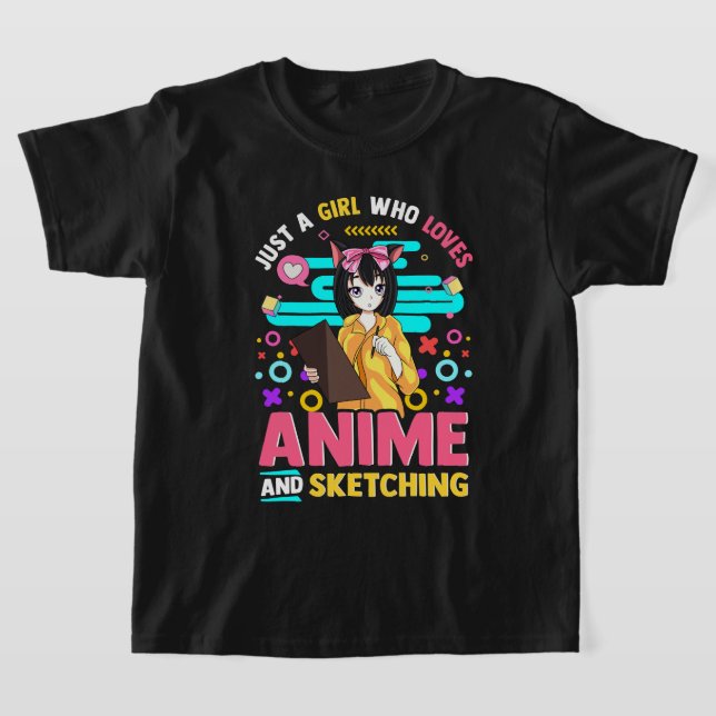 Apenas Uma Menina Que Ama Anime E Esboça Camiseta (Postura )