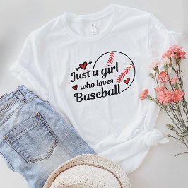 Apenas Uma Menina Que Ama Camiseta De Baseball
