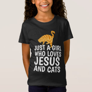 APENAS UMA MENINA QUE AMA JESUS E GATA T-Shirt
