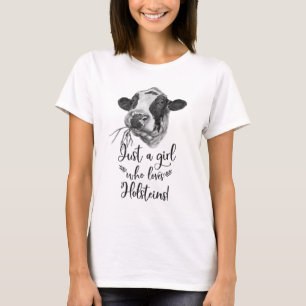 Apenas uma menina que ame o t-shirt das vacas de