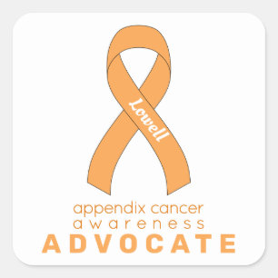 Apêndice Cancer Advocate Adesivo Quadrado Branco