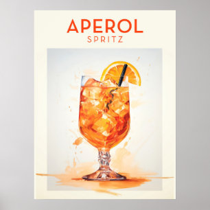 Aperol Spritz Cocktail Poster