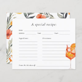 Aperol Spritz Floral Watercolor Bridal Card
