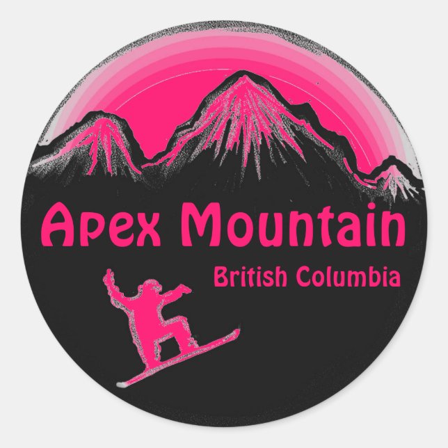 Apex Mountain BC Canadá autocolantes cor-de-rosa (Frente)