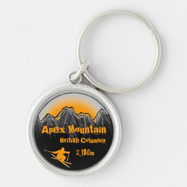 Apex Mountain British Columbia orange chaveiro (Frente)