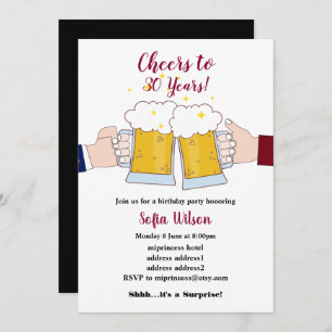 aplausos, cervejas, convite de aniversário