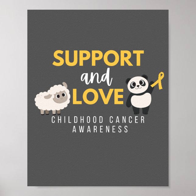 apoio e amor ao Impressão e Poster de cancer infan (Frente)