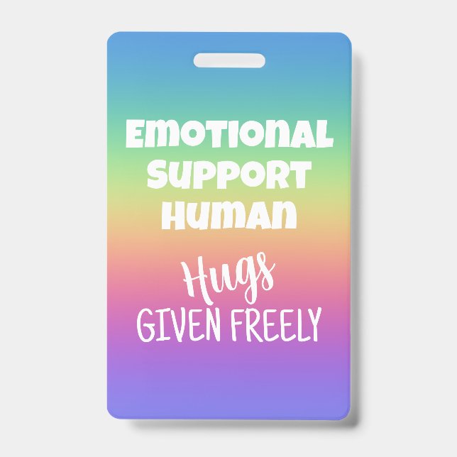 Apoio Emocional Abraços Humanos Em Crachá (Frente)