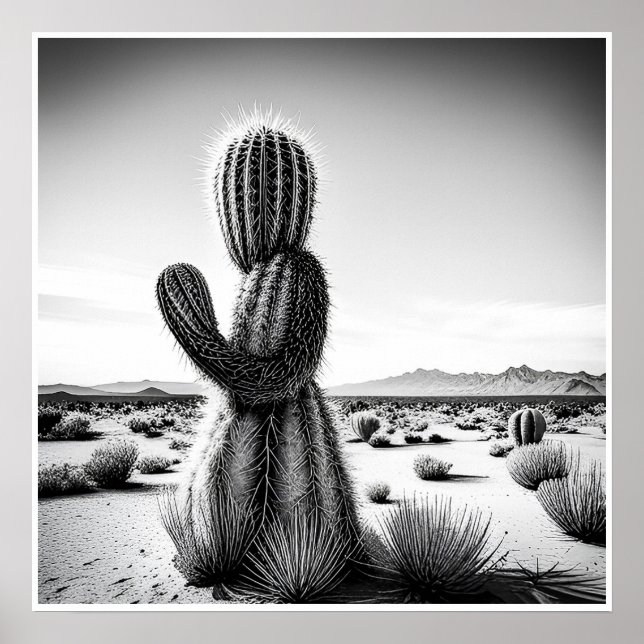 Apontando Cactus - Impressão de Arte (Frente)