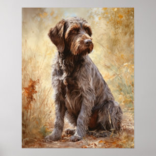 Apontando Griffon Dog Art Impressão