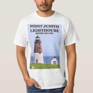 Aponte o farol de Judith, Rhode - t-shirt da ilha