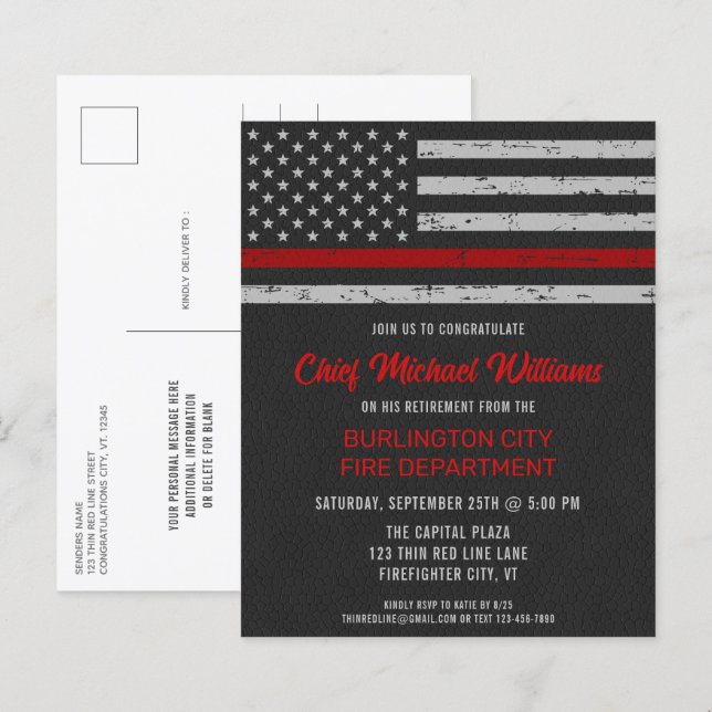 Aposentação de Bombeiros Finos da Linha Vermelha d (Frente/Verso)