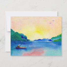 Aposentadoria da pesca de lago no convite da