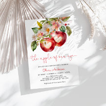 Apple do meu convite para Chás de fraldas de Apple