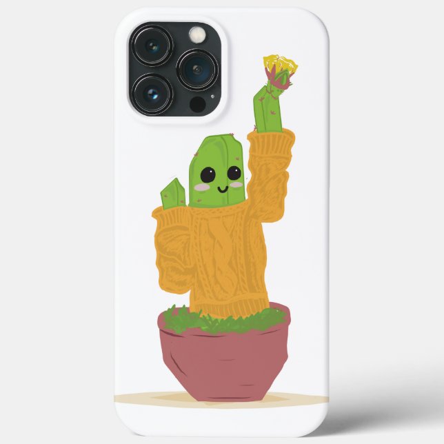 Apple iPhone 13 Pro Max Case - Cactus em Sweater (Verso)
