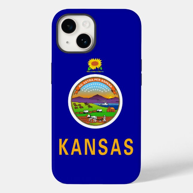 Apple iPhone 14 Case-Mate, Kansas flag (Verso)