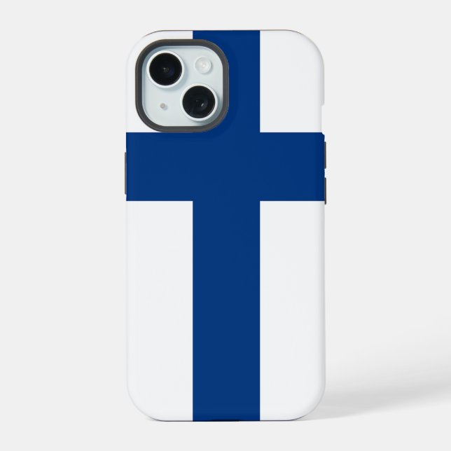 Apple iPhone 15 Case-Mate com a bandeira da Finlân (Verso)