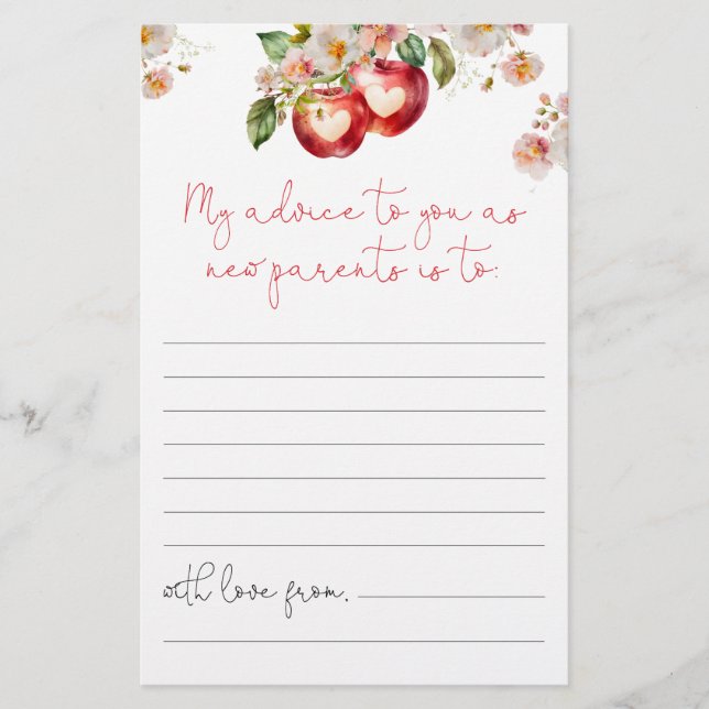 Apple of Our Eye Advice for the Parents Card (Frente)