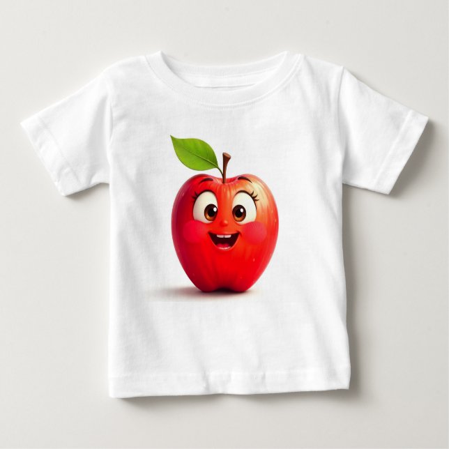 Apple printed Baby Fine Jersey T-Shirt (Frente)