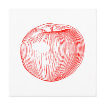 Apple Red Letterpress Apple