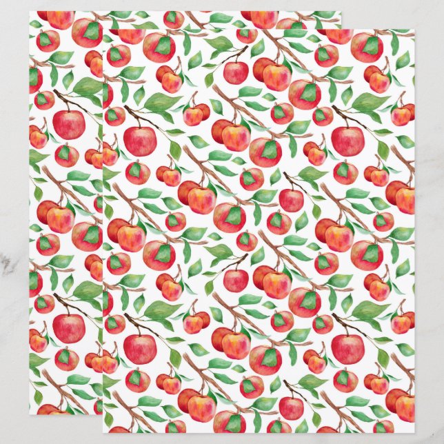 Apple Scrapbook Paper (Frente/Verso)